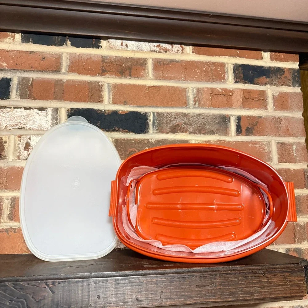 Vintage Tupperware Oval Roaster‎ Meat Flavor Saver Keeper Tray Storage Container